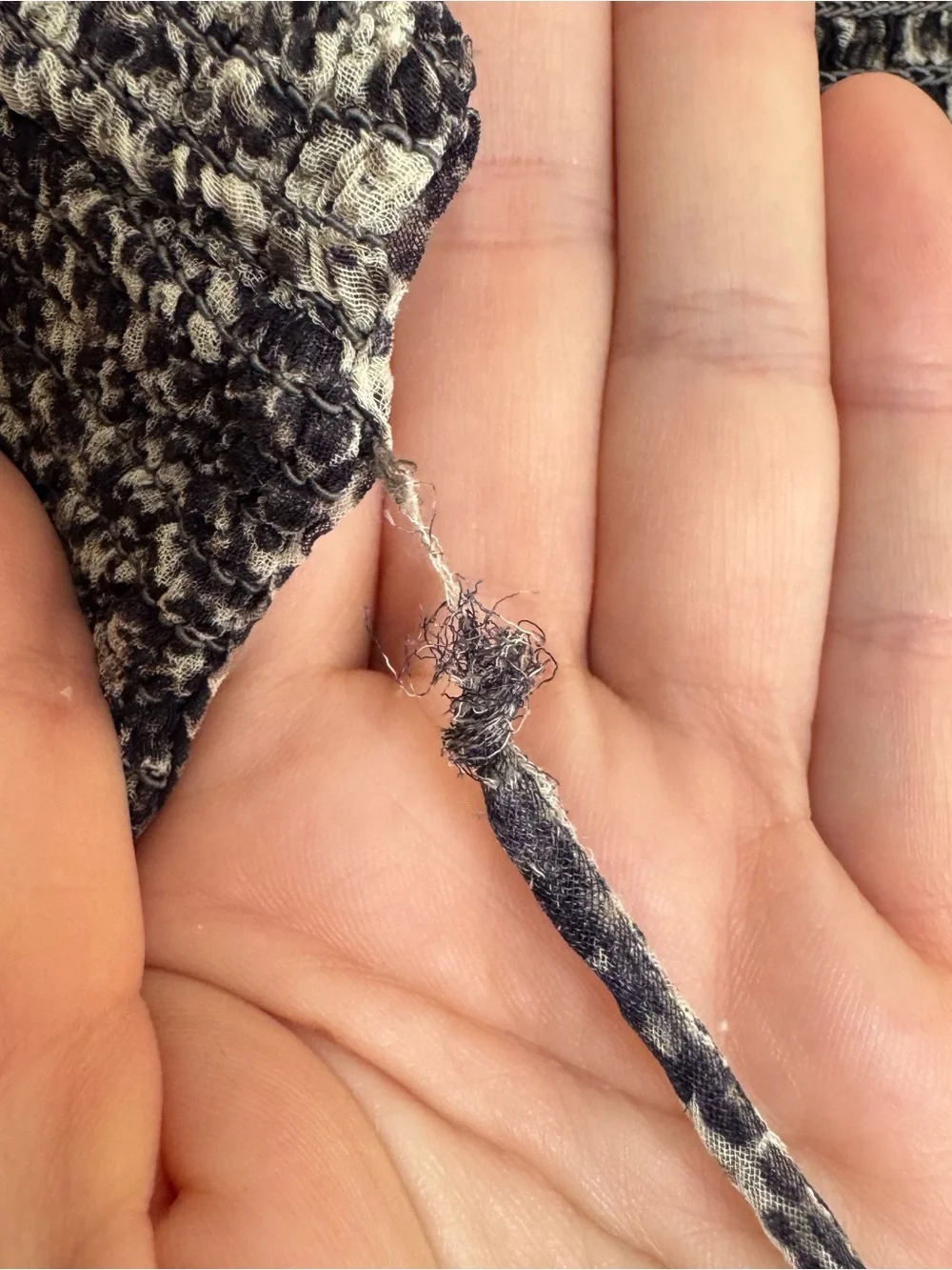 Free‎ People Roma Smocked Tie Back Puff Sleeve Top Snakeskin Black Grey Small